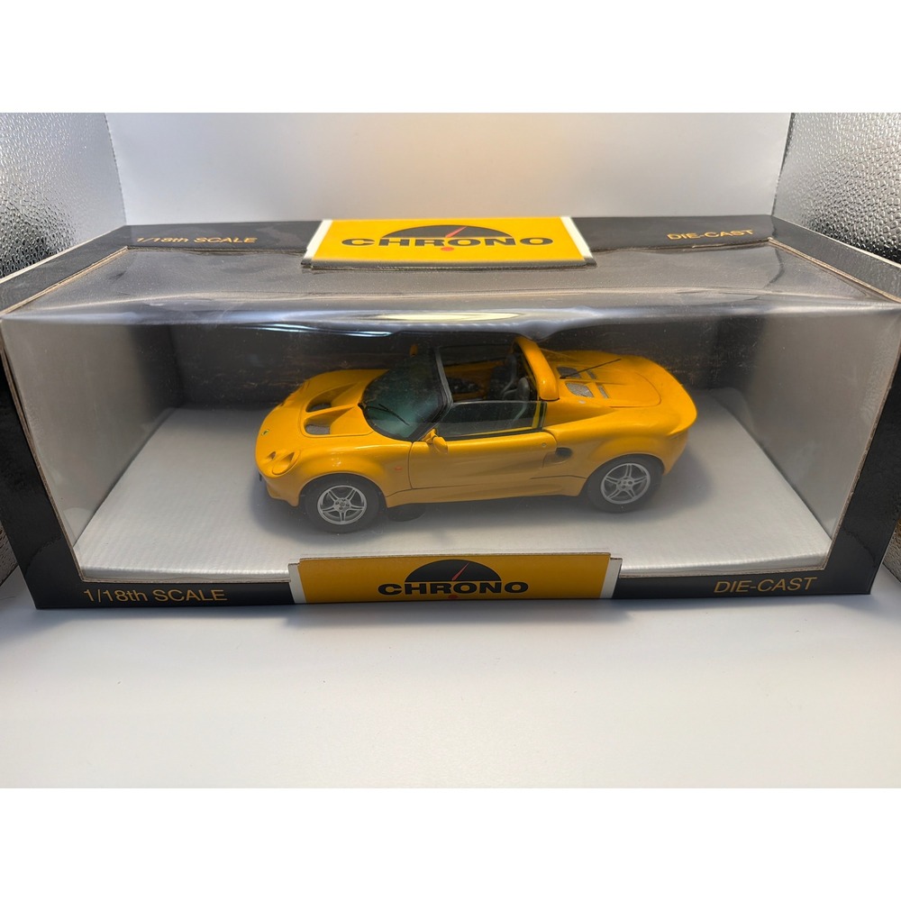 Chrono 1/18 Scale Die-Cast Lotus Elise Yellow Model Car New in Box
